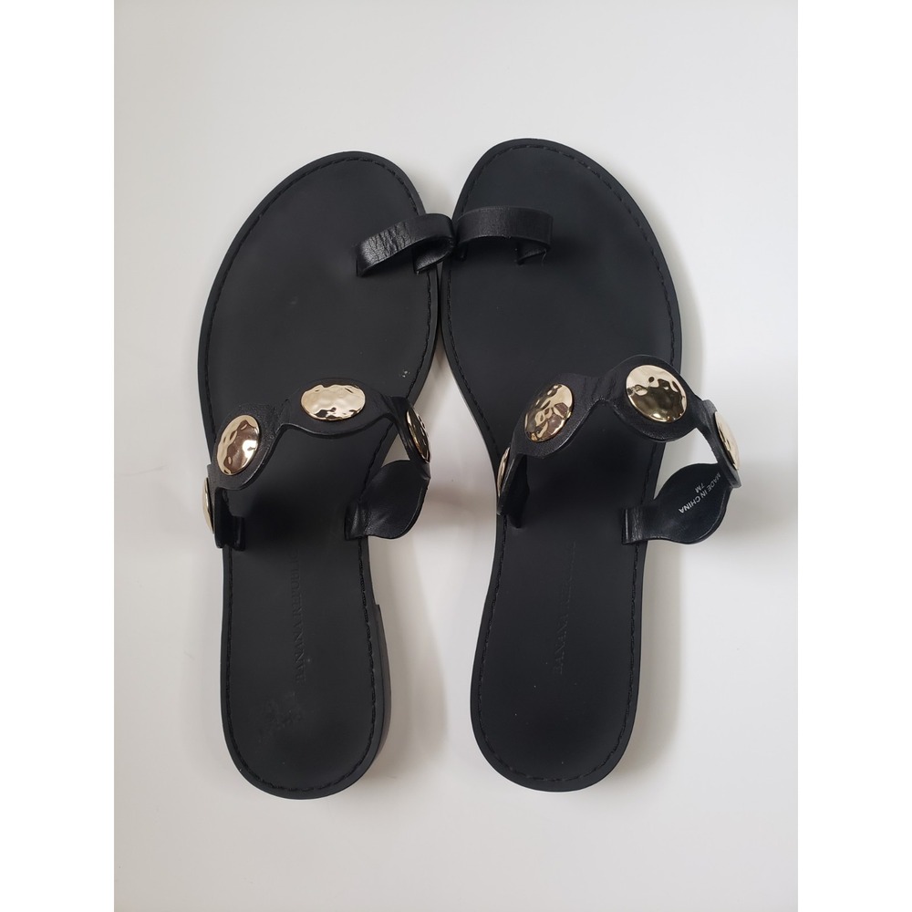 Banana Republic Womens Size 7 Shoes Toe Loop Sandals Greek Roman Gold Metal - Picture 3 of 5